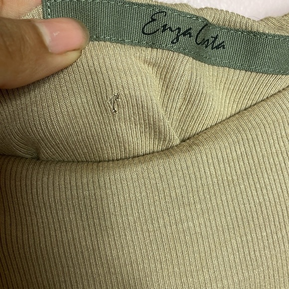 Enza Costa Silk Rib Midi Dress Nude Boat Neck - Picture 6 of 6